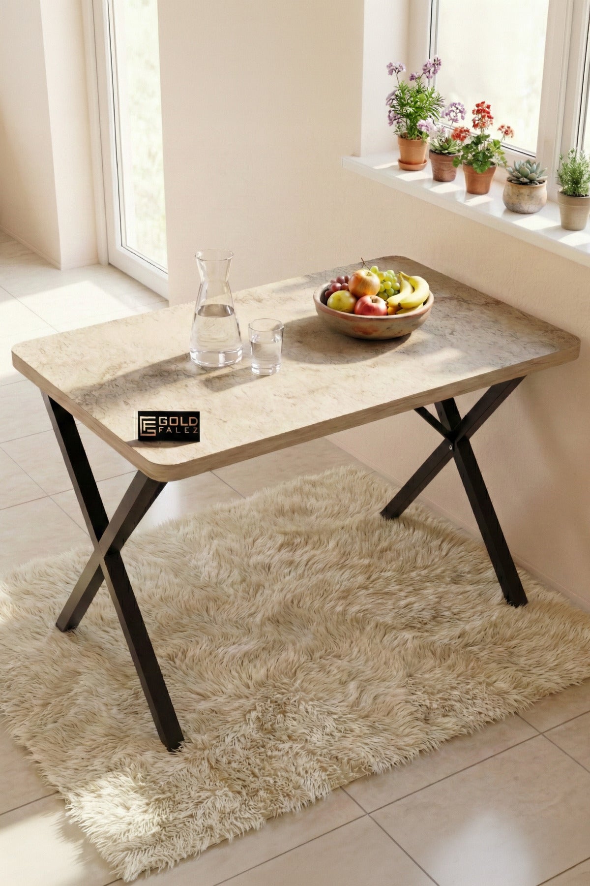Mutfak Masası 110x70 cm Modern Ahşap Görünümlü Yemek Masası Ofis Bahçe Balkon Cafe Masa