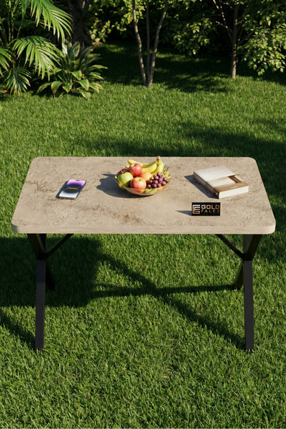 Mutfak Masası 110x70 cm Modern Ahşap Görünümlü Yemek Masası Ofis Bahçe Balkon Cafe Masa