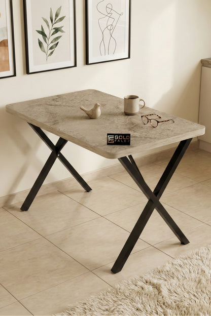 Mutfak Masası 110x70 cm Modern Ahşap Görünümlü Yemek Masası Ofis Bahçe Balkon Cafe Masa