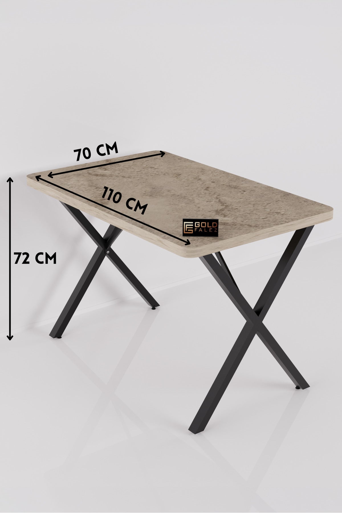 Mutfak Masası 110x70 cm Modern Ahşap Görünümlü Yemek Masası Ofis Bahçe Balkon Cafe Masa