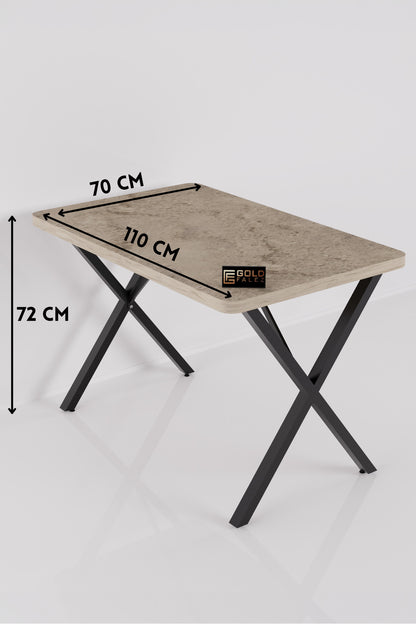 Mutfak Masası 110x70 cm Modern Ahşap Görünümlü Yemek Masası Ofis Bahçe Balkon Cafe Masa
