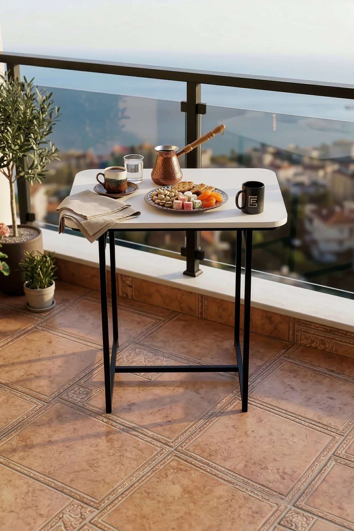Mutfak Masası Modern 2 Kişilik Yemek Masası Şık Dayanıklı Balkon Cafe Bahçe Masa Minör