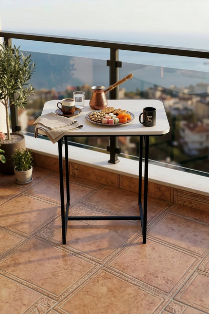 Mutfak Masası Modern 2 Kişilik Yemek Masası Şık Dayanıklı Balkon Cafe Bahçe Masa Minör