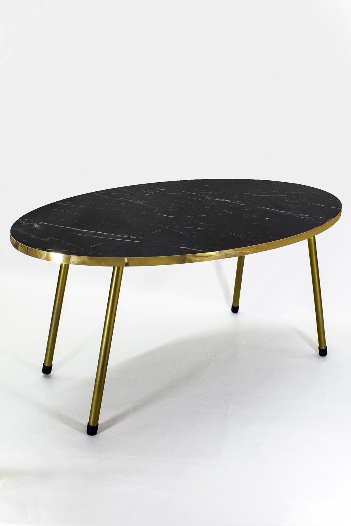 Orta Sehpa Elips Gold Metal Ayak