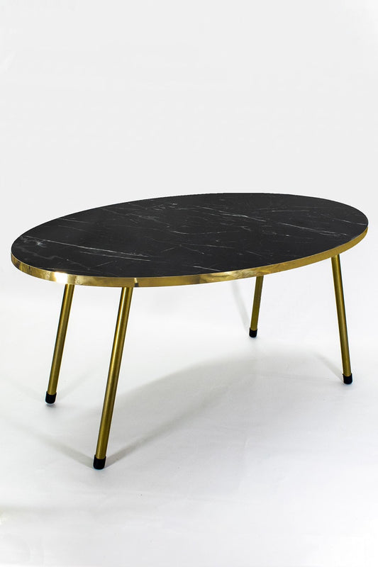Orta Sehpa Elips Gold Metal Ayak