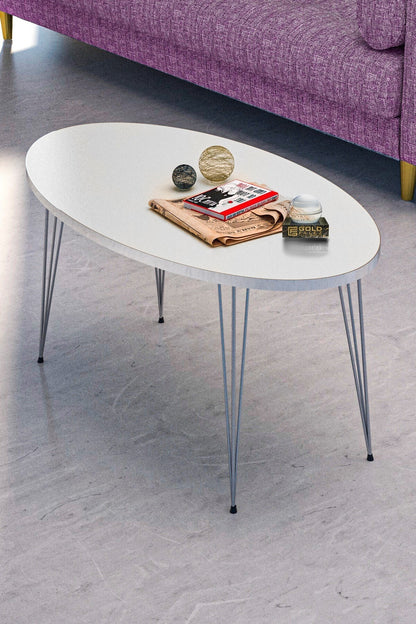 Orta Sehpa Elips Gümüş Tel