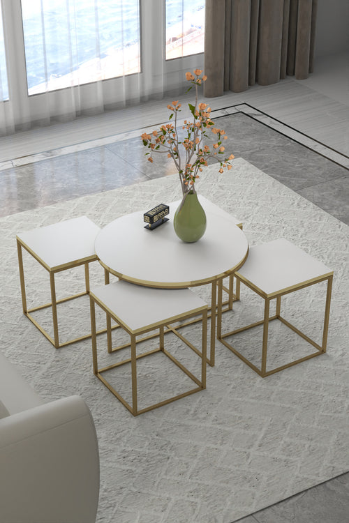ORTA SEHPA VE ZİGON SEHPA OVAL LÜX 5'Lİ SET