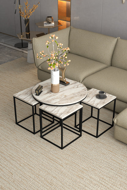 ORTA SEHPA VE ZİGON SEHPA OVAL LÜX 5'Lİ SET