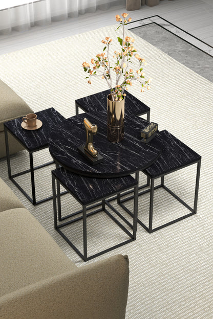ORTA SEHPA VE ZİGON SEHPA OVAL LÜX 5'Lİ SET