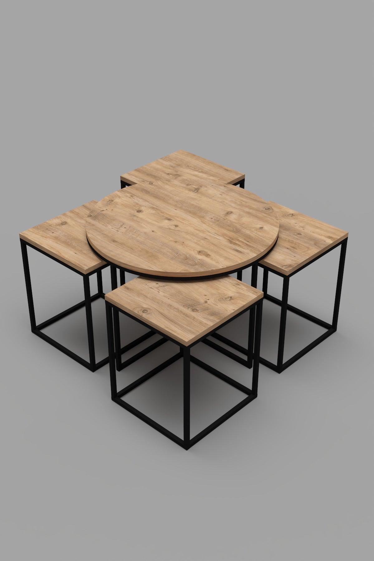 ORTA SEHPA VE ZİGON SEHPA OVAL LÜX 5'Lİ SET