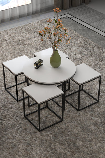 ORTA SEHPA VE ZİGON SEHPA OVAL LÜX 5'Lİ SET
