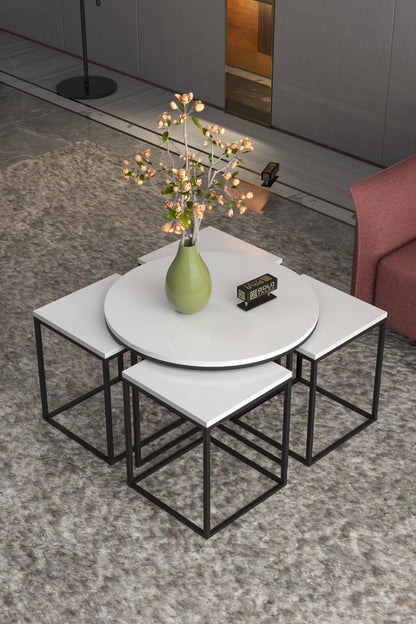 ORTA SEHPA VE ZİGON SEHPA OVAL LÜX 5'Lİ SET
