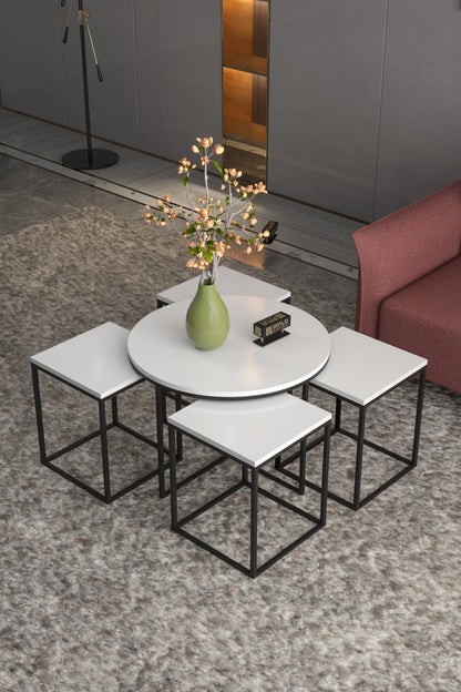 ORTA SEHPA VE ZİGON SEHPA OVAL LÜX 5'Lİ SET