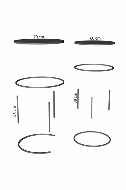 Orta Sehpa Ve Zigon Sehpa Set İkili Lüx C Zigon