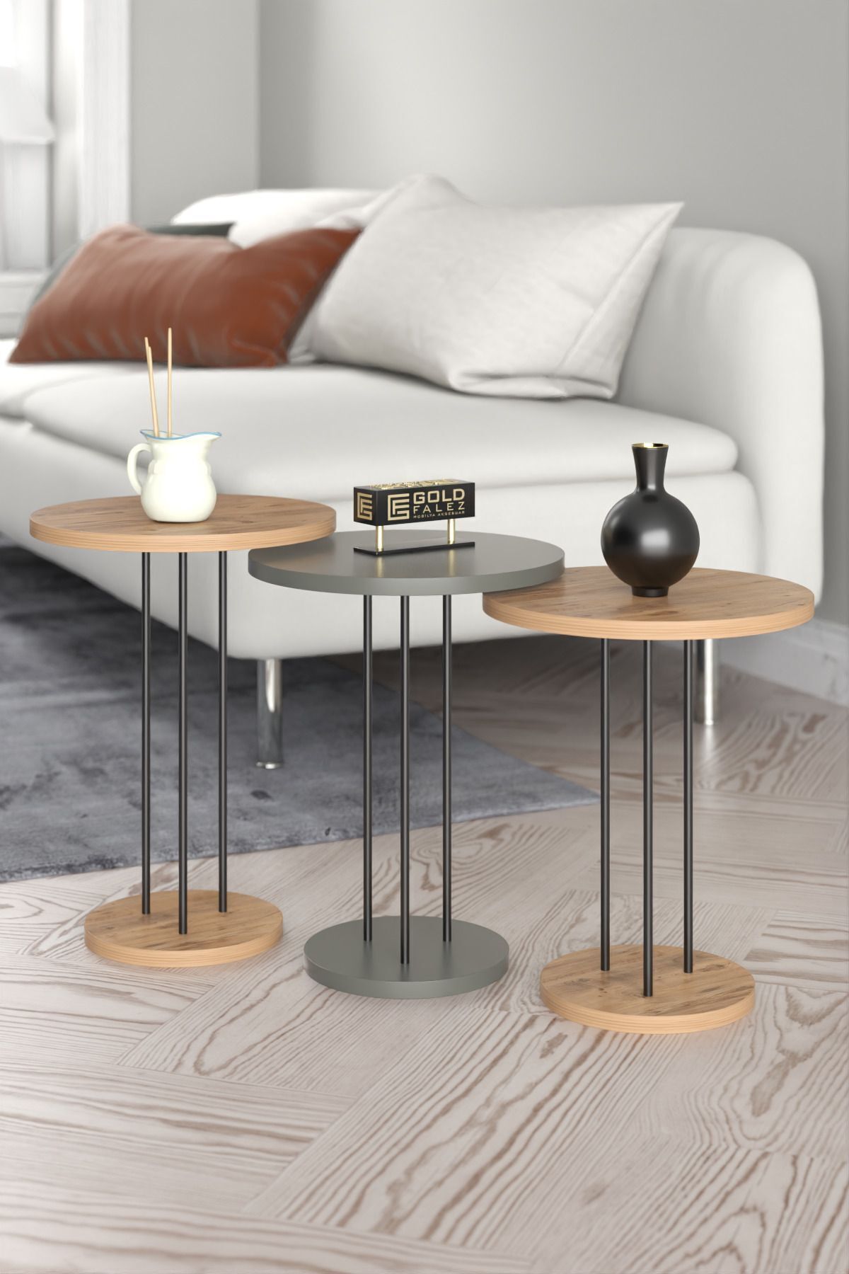 Orta Sehpa Ve Zigon Sehpa Terra 4 Lü Set