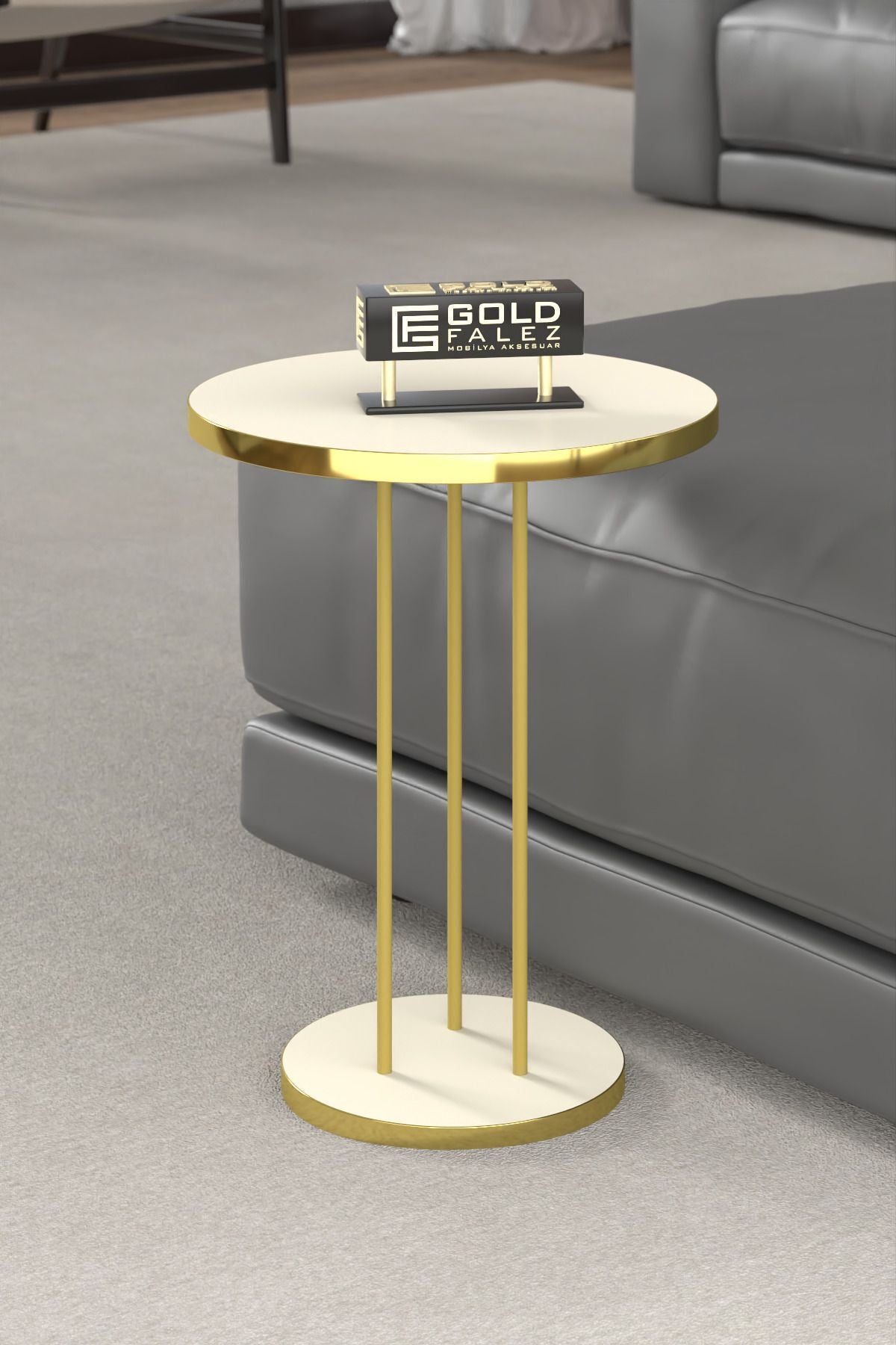 Orta Sehpa Ve Zigon Sehpa Terra Set Gold