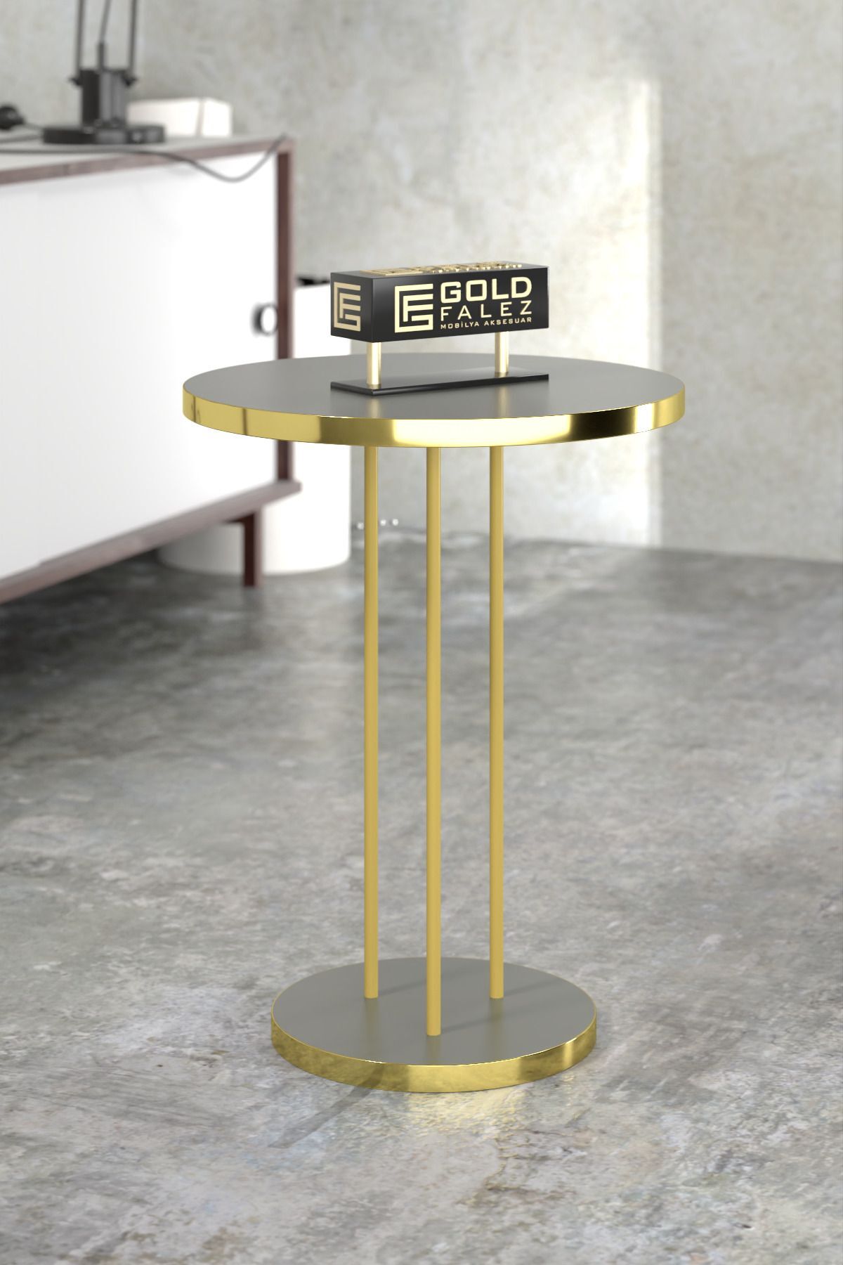 Orta Sehpa Ve Zigon Sehpa Terra Set Gold