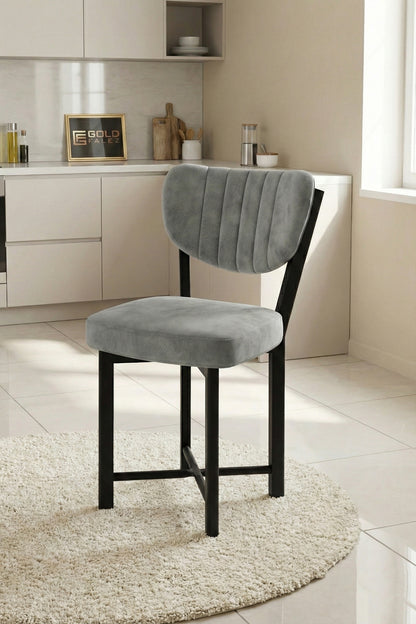 Sandalye 1 Adet Baby Face Kumaş Metal Modern Mutfak Sandalyesi Cafe Balkon Ofis Elma