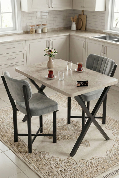 Sandalye 1 Adet Baby Face Kumaş Metal Modern Mutfak Sandalyesi Cafe Balkon Ofis Elma
