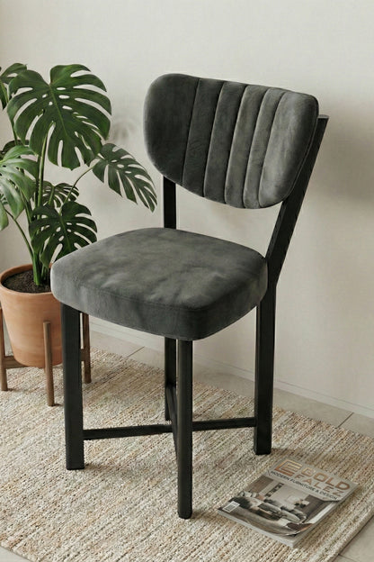 Sandalye 1 Adet Baby Face Kumaş Metal Modern Mutfak Sandalyesi Cafe Balkon Ofis Elma