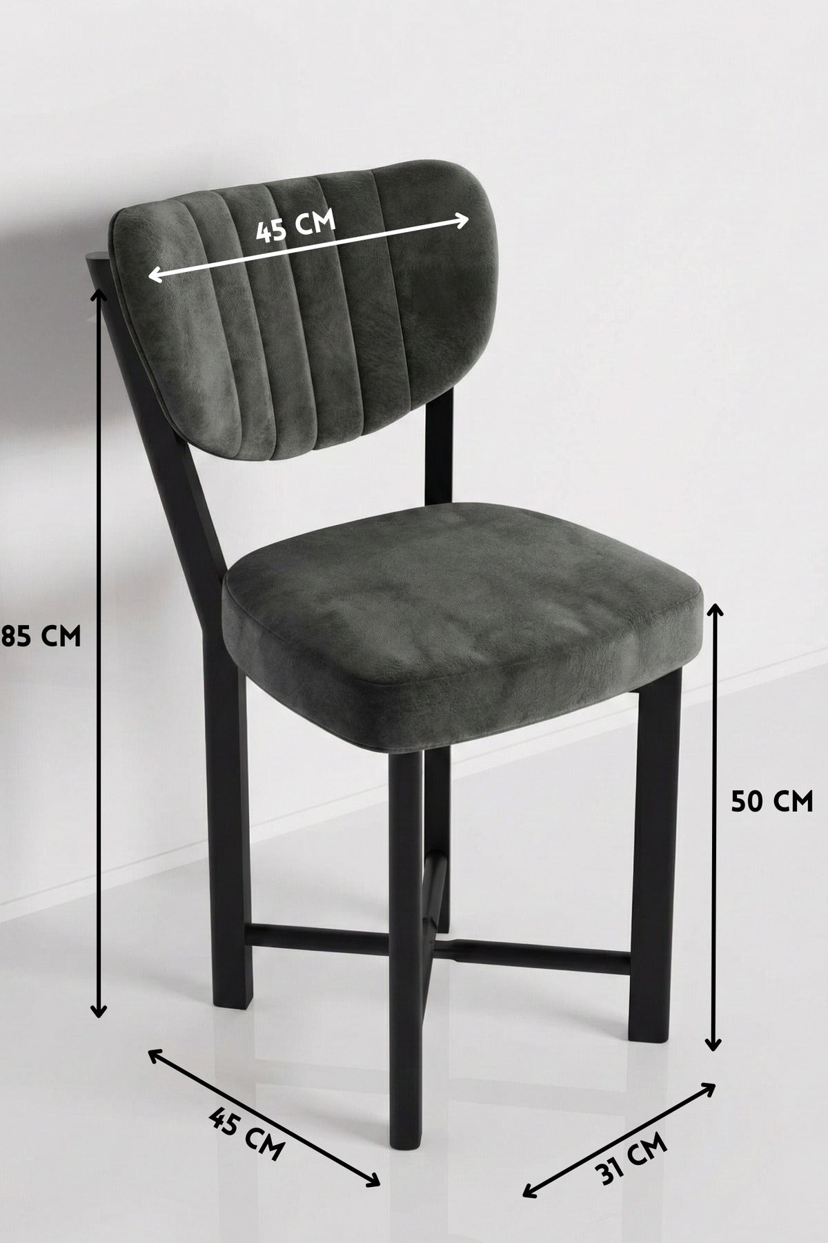 Sandalye 1 Adet Baby Face Kumaş Metal Modern Mutfak Sandalyesi Cafe Balkon Ofis Elma