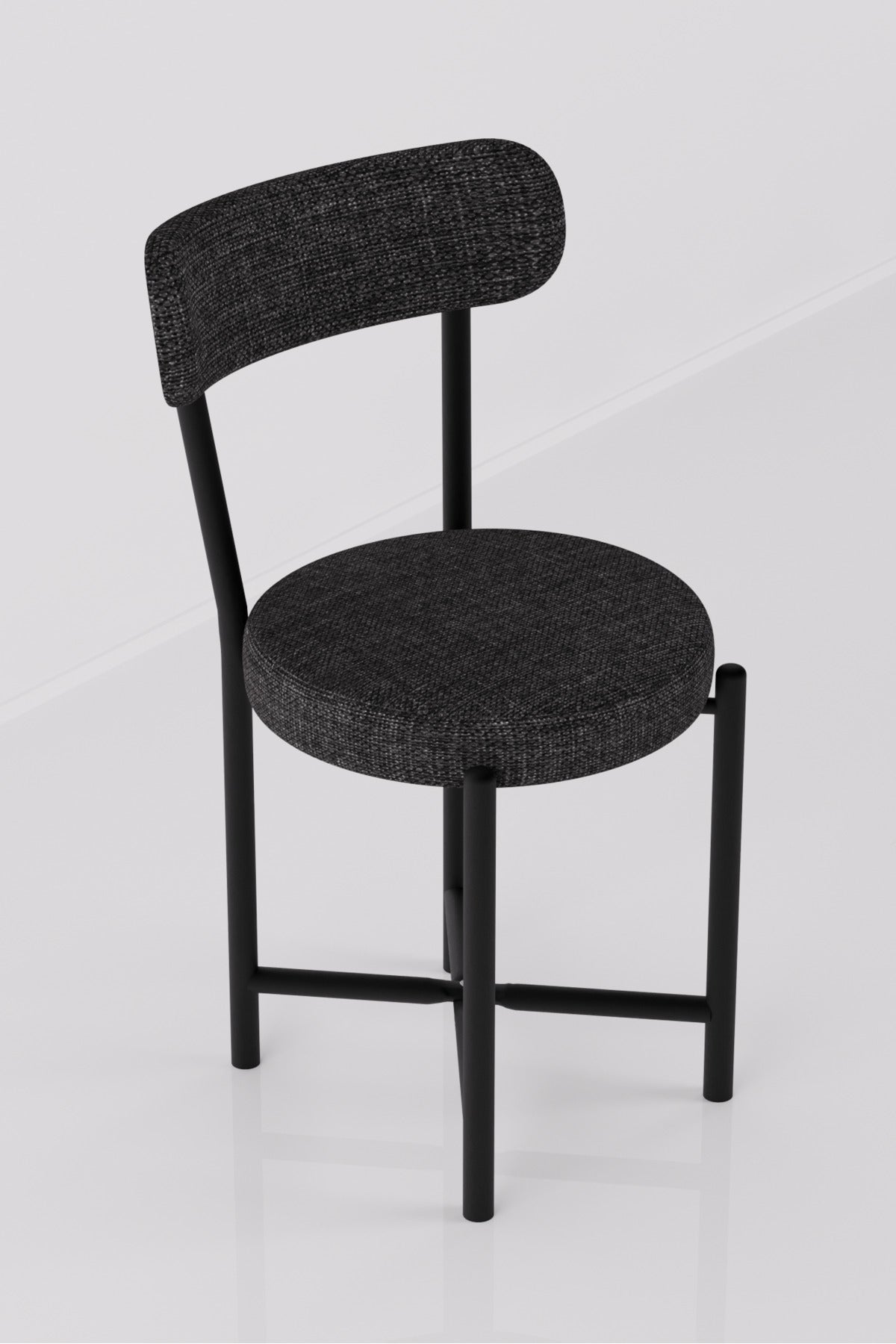 Sandalye 1 Adet Keten Kumaş Metal Ayak Modern Mutfak Sandalyesi Cafe Balkon Ofis Teddy