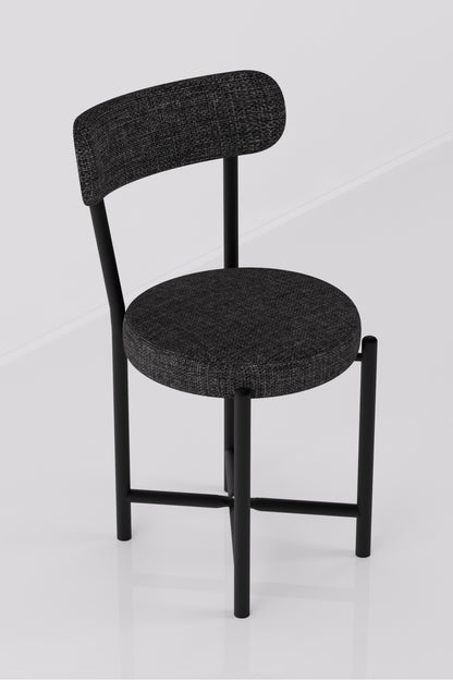 Sandalye 1 Adet Keten Kumaş Metal Ayak Modern Mutfak Sandalyesi Cafe Balkon Ofis Teddy
