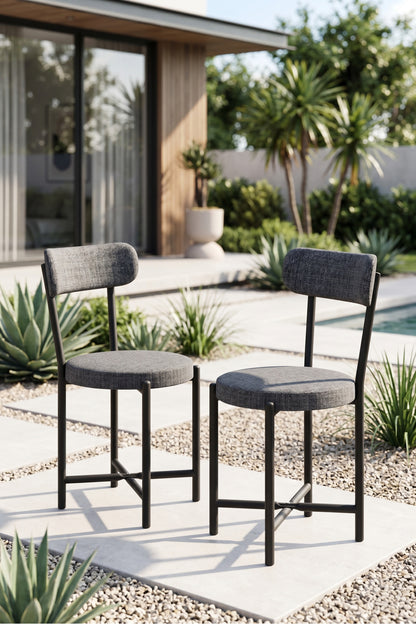 Sandalye 2 Adet Keten Kumaş Metal Ayak Modern Mutfak Sandalyesi Cafe Balkon Ofis Teddy