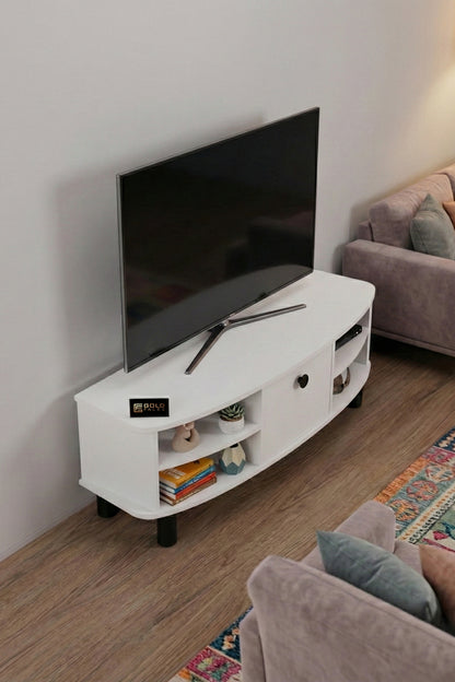 TV Sehpası 136 cm Kapaklı Raflı Çok Amaçlı Televizyon Ünitesi Salon Oturma Odası Vienna