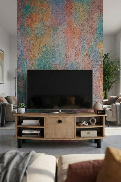 TV Sehpası 136 cm Kapaklı Raflı Çok Amaçlı Televizyon Ünitesi Salon Oturma Odası Vienna