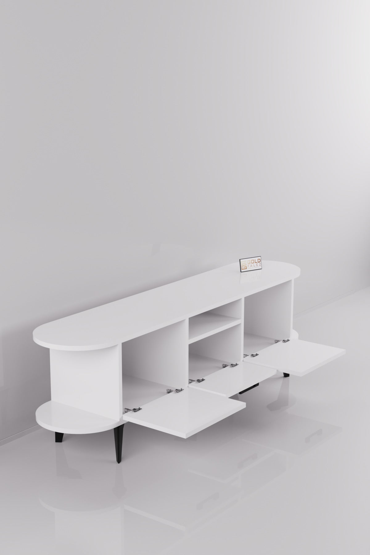 TV Sehpası 160 cm Modern 3 Kapaklı Tv Sehpa Çok Amaçlı Konsol Ünitesi Mira