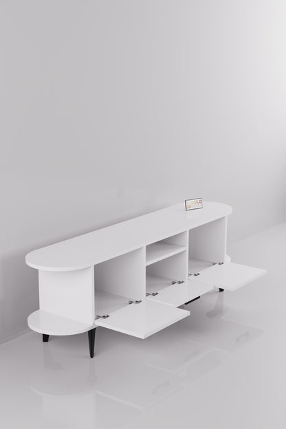 TV Sehpası 160 cm Modern 3 Kapaklı Tv Sehpa Çok Amaçlı Konsol Ünitesi Mira