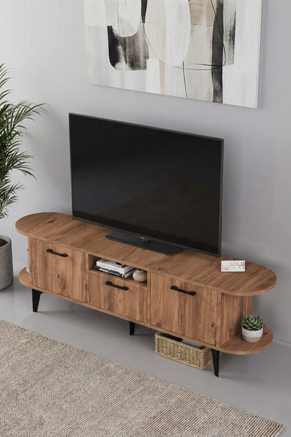 TV Sehpası 160 cm Modern 3 Kapaklı Tv Sehpa Çok Amaçlı Konsol Ünitesi Mira