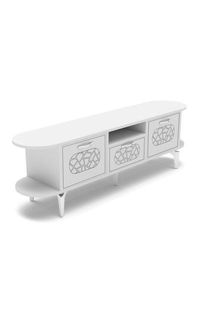 TV Sehpası 160 cm Modern 3 Kapaklı Tv Sehpa Çok Amaçlı Konsol Ünitesi Mira