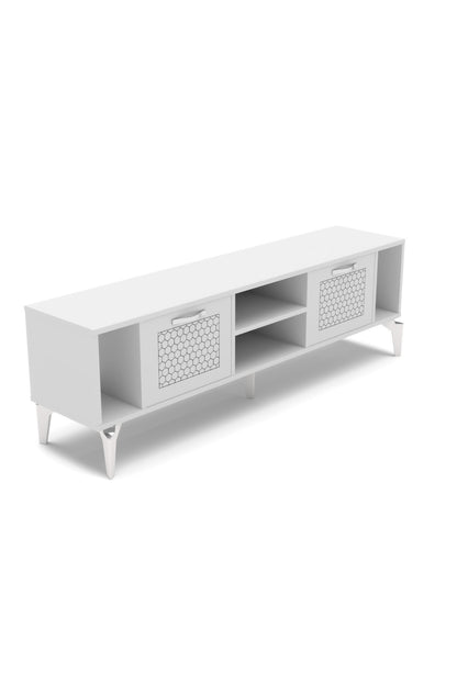 TV Sehpası 160 cm Modern Çok Amaçlı Dolaplı Raflı Televizyon Ünitesi Linya
