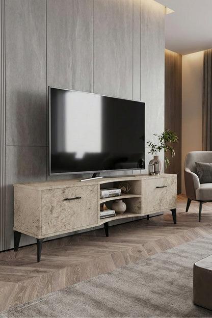 TV Sehpası Tasarım Çok Amaçlı Televizyon Ünitesi Raflı Dolaplı Salon Oturma Odası Vera