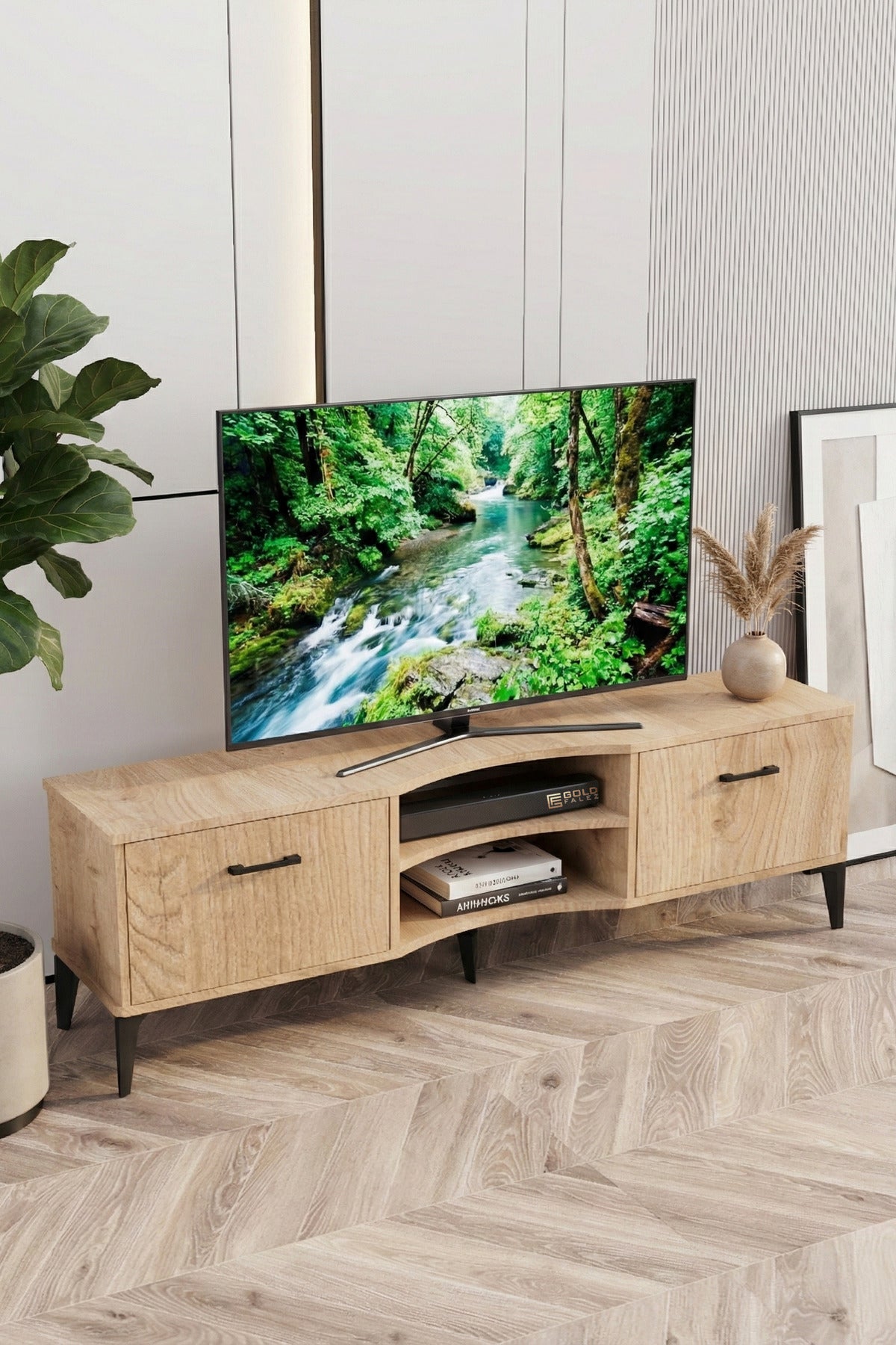 TV Sehpası Tasarım Çok Amaçlı Televizyon Ünitesi Raflı Dolaplı Salon Oturma Odası Vera