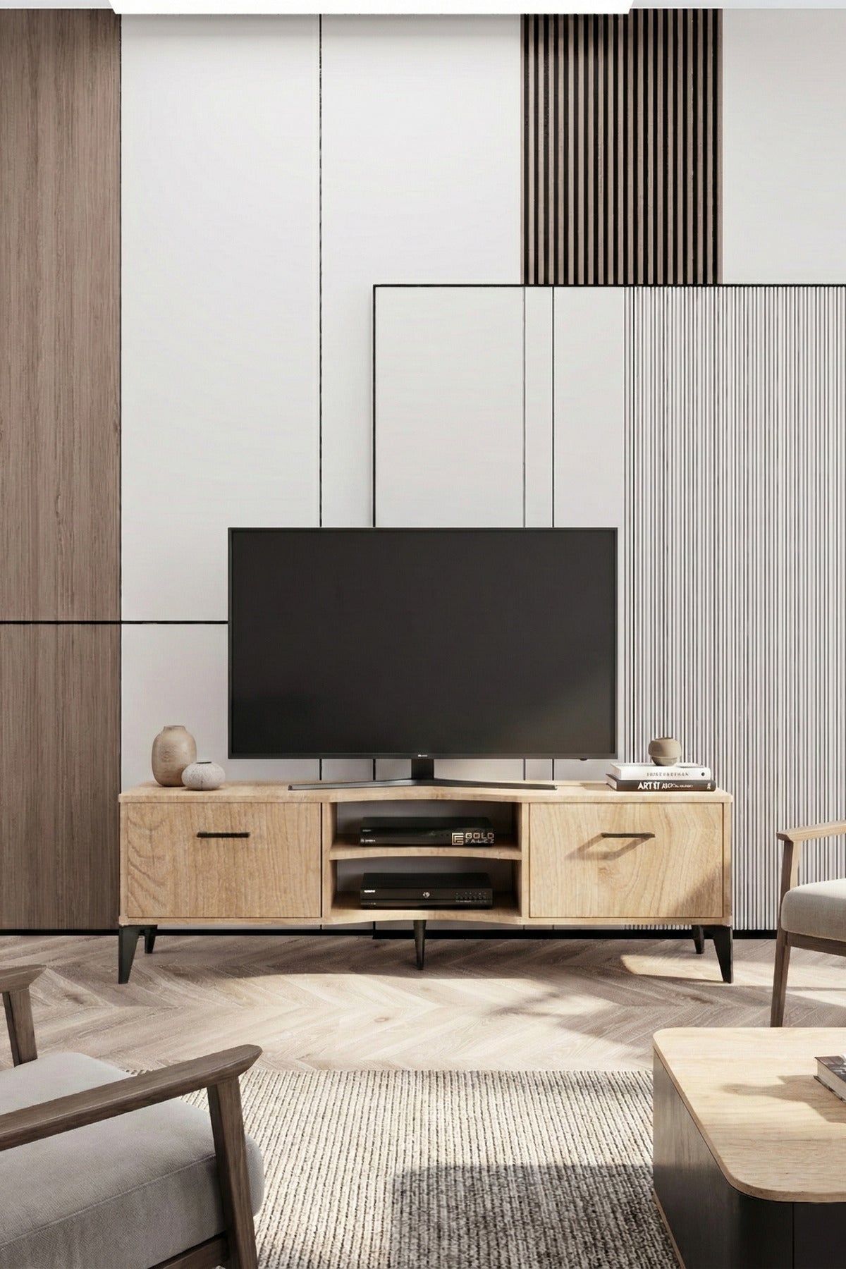 TV Sehpası Tasarım Çok Amaçlı Televizyon Ünitesi Raflı Dolaplı Salon Oturma Odası Vera