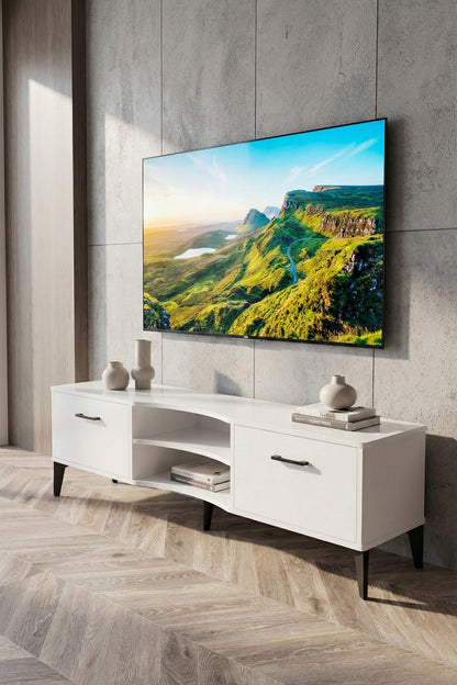 TV Sehpası Tasarım Çok Amaçlı Televizyon Ünitesi Raflı Dolaplı Salon Oturma Odası Vera