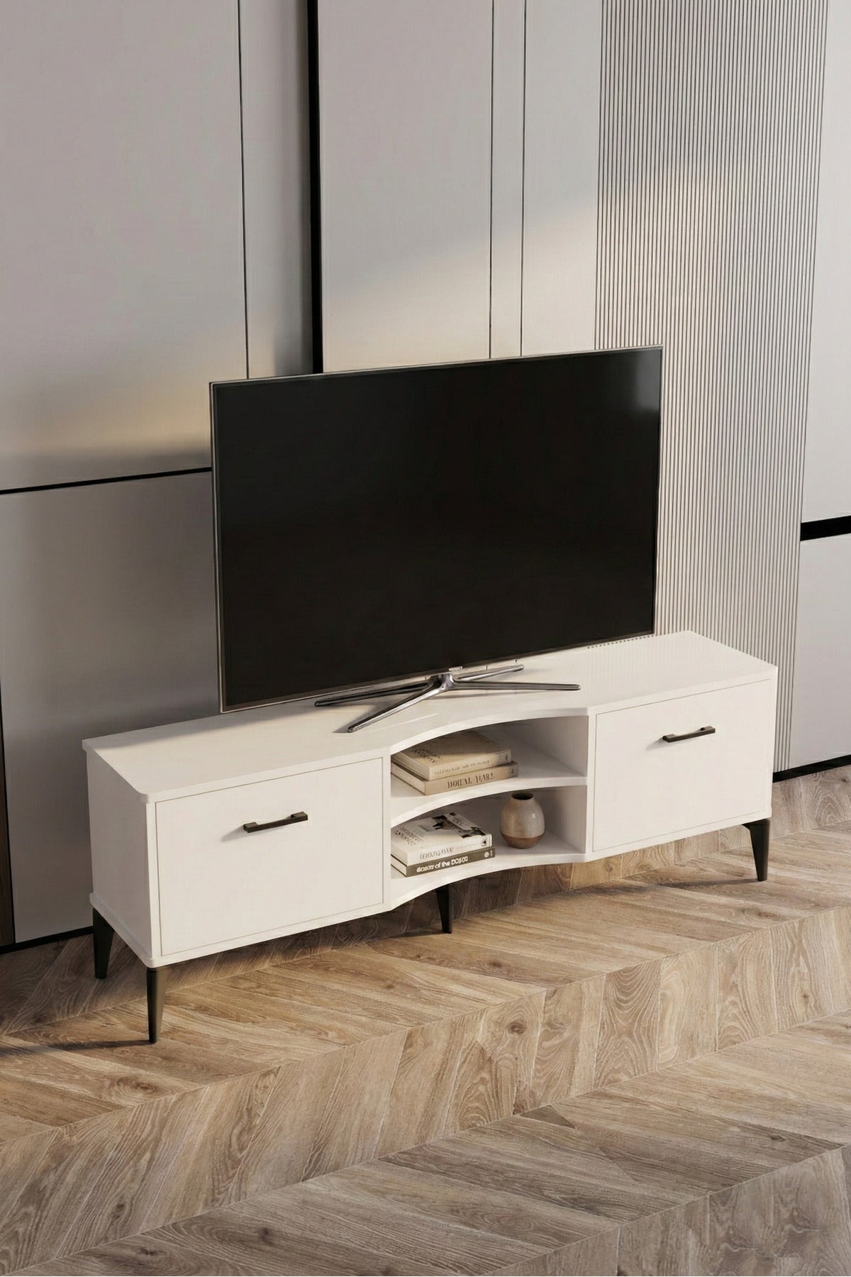 TV Sehpası Tasarım Çok Amaçlı Televizyon Ünitesi Raflı Dolaplı Salon Oturma Odası Vera