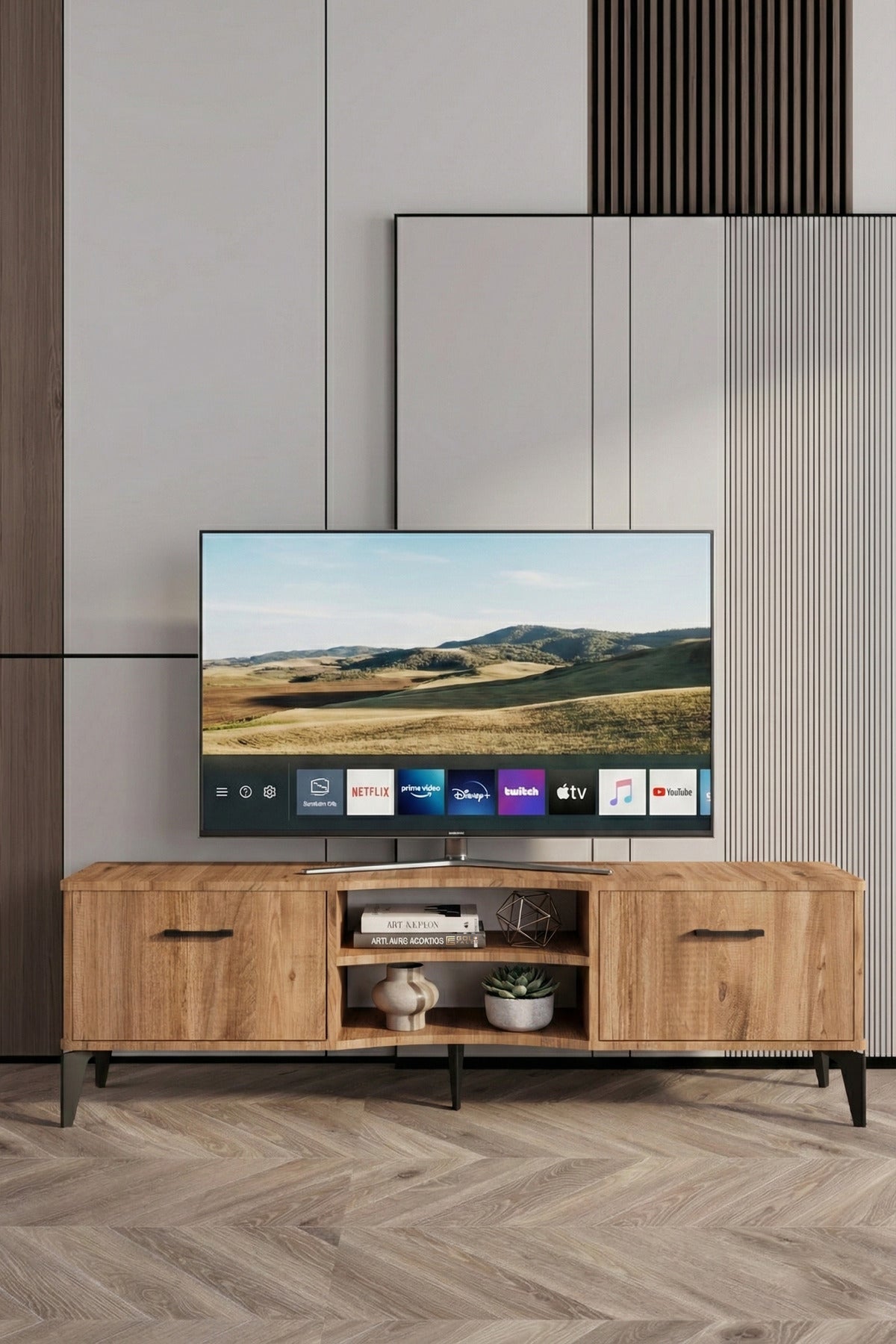 TV Sehpası Tasarım Çok Amaçlı Televizyon Ünitesi Raflı Dolaplı Salon Oturma Odası Vera