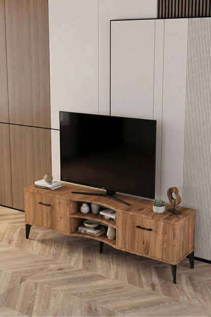 TV Sehpası Tasarım Çok Amaçlı Televizyon Ünitesi Raflı Dolaplı Salon Oturma Odası Vera