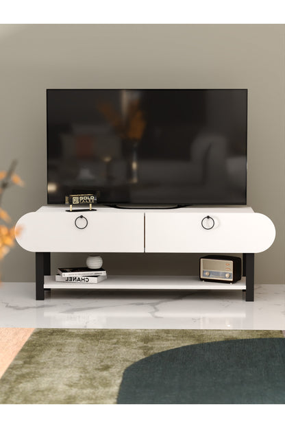 Tv Sehpası Tv Ünitesi Kapaklı Raflı Setro