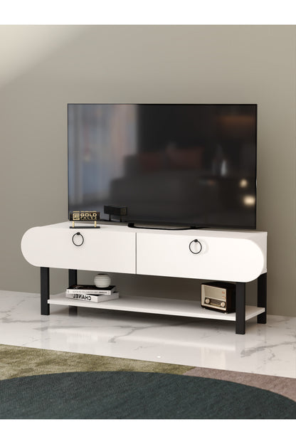 Tv Sehpası Tv Ünitesi Kapaklı Raflı Setro