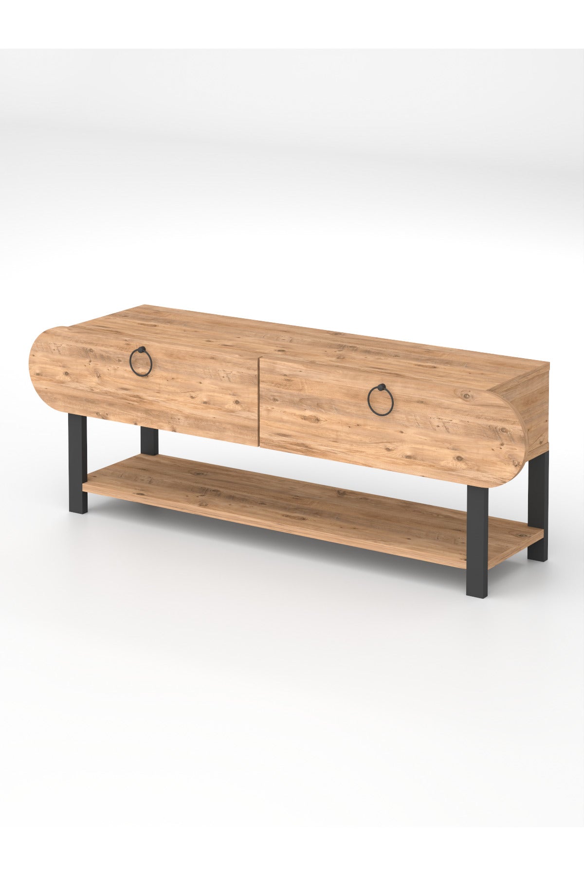 Tv Sehpası Tv Ünitesi Kapaklı Raflı Setro