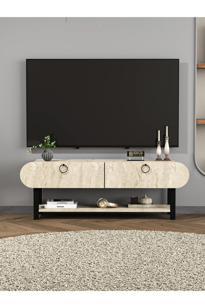 Tv Sehpası Tv Ünitesi Kapaklı Raflı Setro
