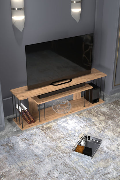 Tv Sehpası Tv Ünitesi Raflı 140 Cm Gzd Plus