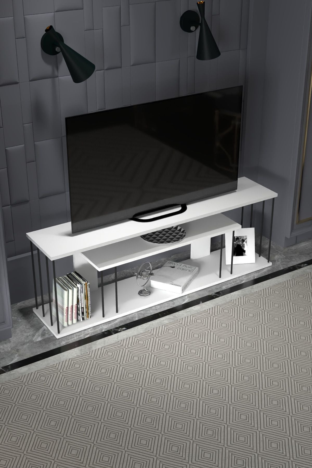 Tv Sehpası Tv Ünitesi Raflı 140 Cm Gzd Plus