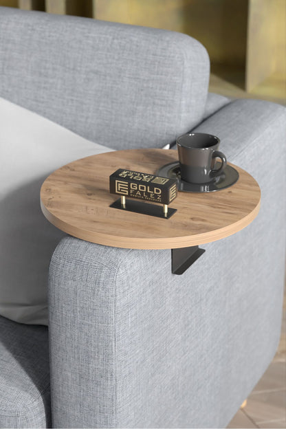 Yan Sehpa Ayarlanabilir Tepsi Dekoratif Modern Tepsi Koltuk Sehpası Ceviz