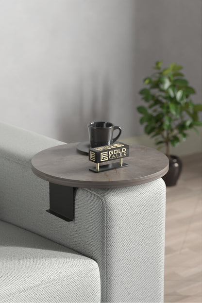 Yan Sehpa Ayarlanabilir Tepsi Dekoratif Modern Tepsi Koltuk Sehpası Ceviz